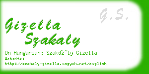 gizella szakaly business card